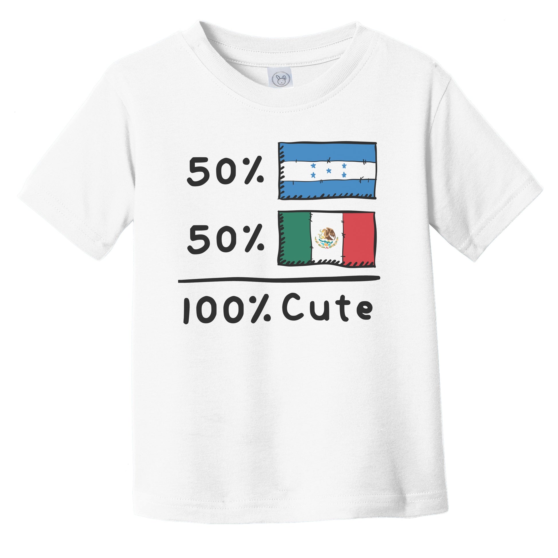 50% Honduran Plus 50% Mexican Equals 100% Cute Honduras Mexico Flags Infant Toddler T-Shirt