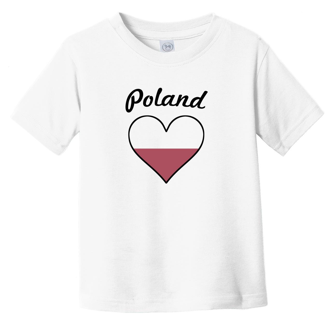 Polish Flag Heart Infant Toddler T-Shirt