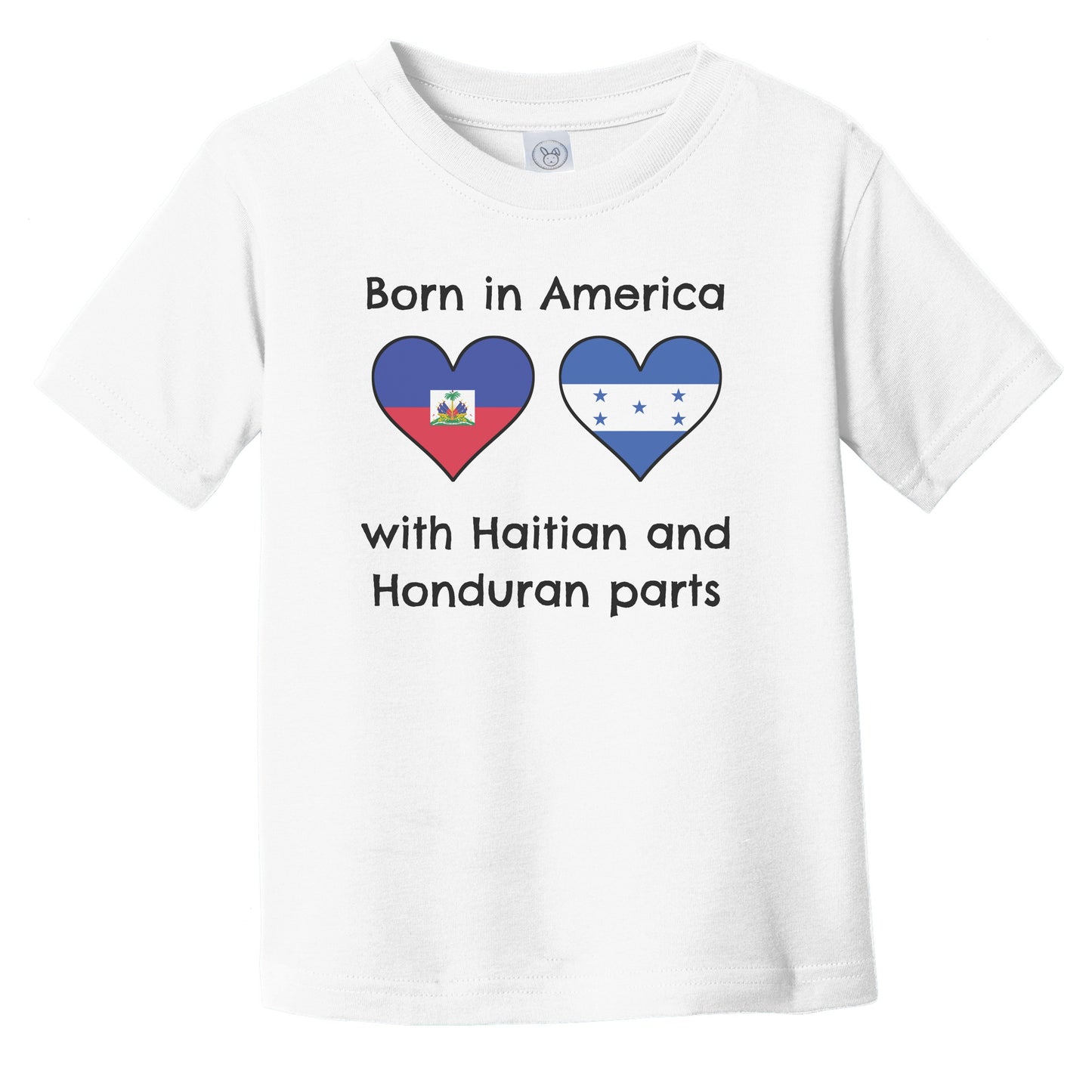 Born In America With Haitian and Honduran Parts Funny Haiti Honduras Flags Infant Toddler T-Shirt