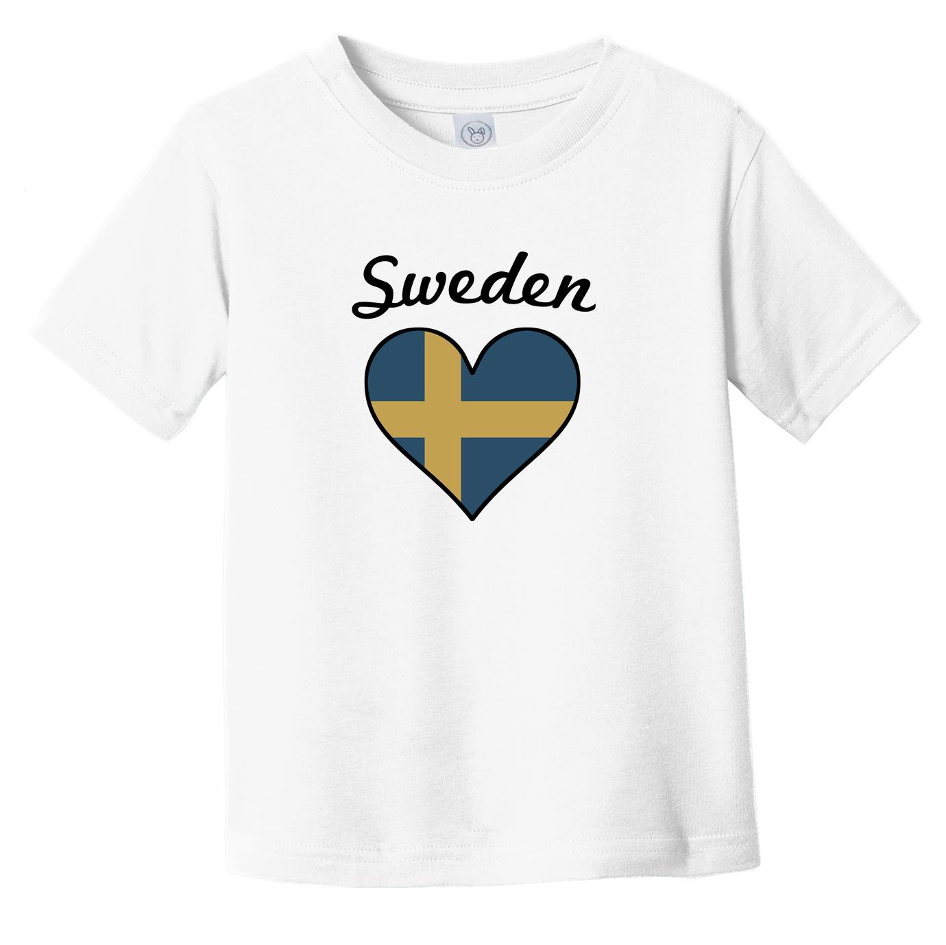 Swedish Flag Heart Infant Toddler T-Shirt