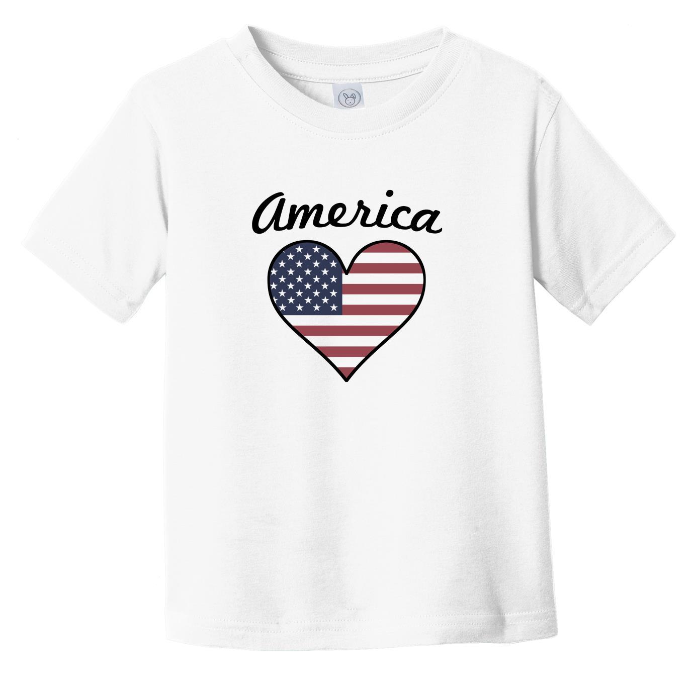 American Flag Heart Infant Toddler T-Shirt