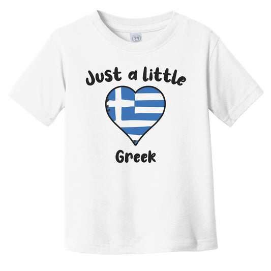 Just A Little Greek Cute Greece Flag Heart Infant Toddler T-Shirt