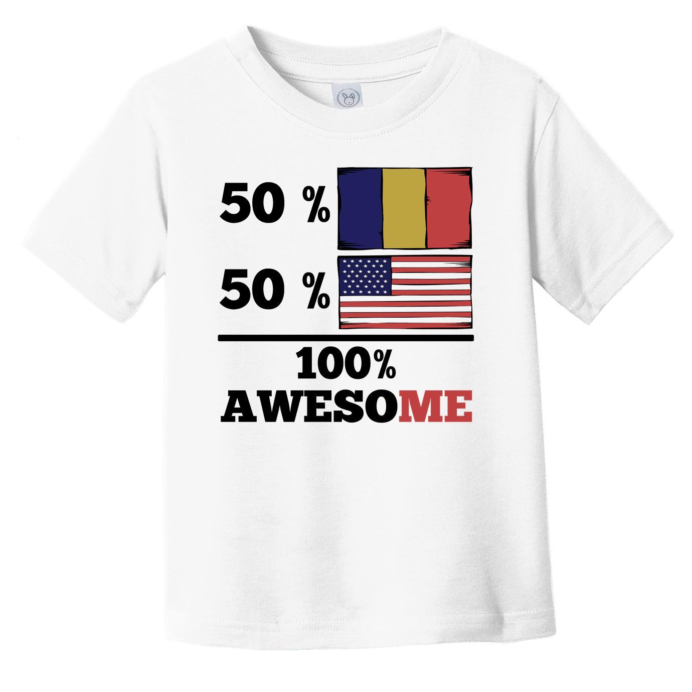 50% Romanian 50% American 100% Awesome Infant Toddler T-Shirt