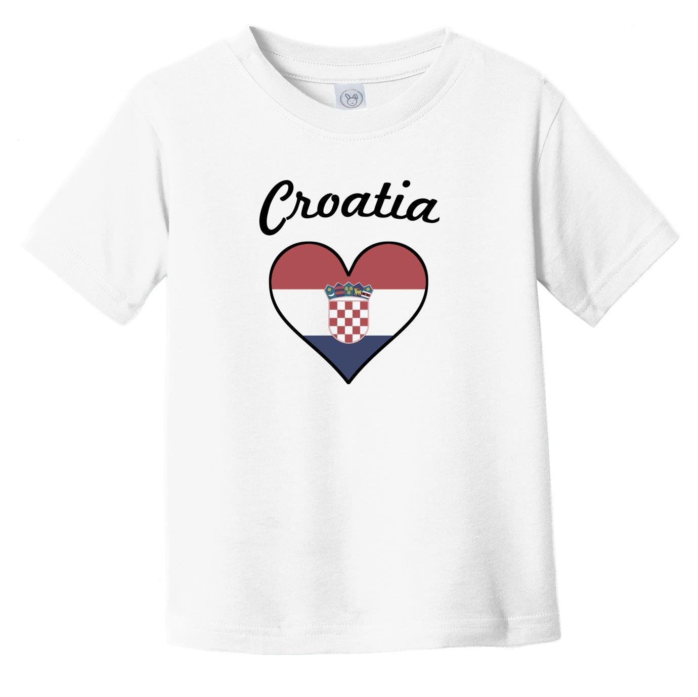 Croatian Flag Heart Infant Toddler T-Shirt