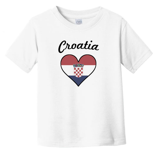 Croatian Flag Heart Infant Toddler T-Shirt