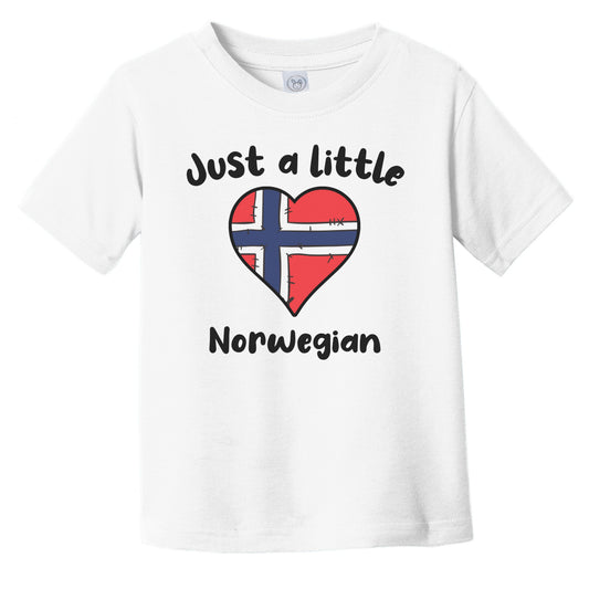 Just A Little Norwegian Cute Norway Flag Heart Infant Toddler T-Shirt