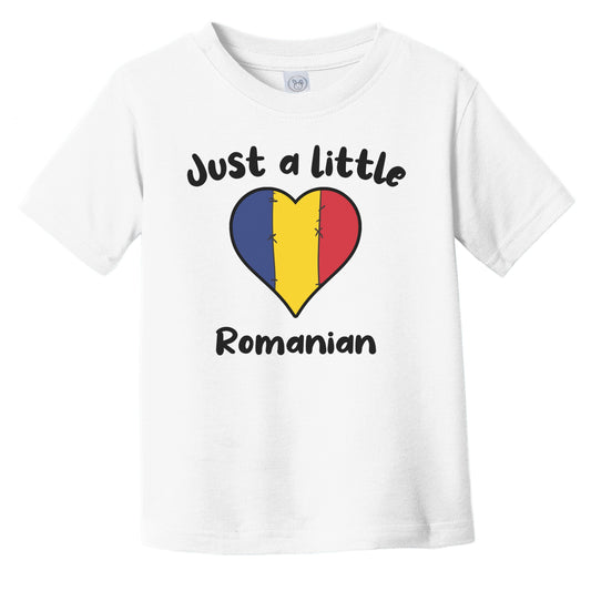 Just A Little Romanian Cute Romania Flag Heart Infant Toddler T-Shirt