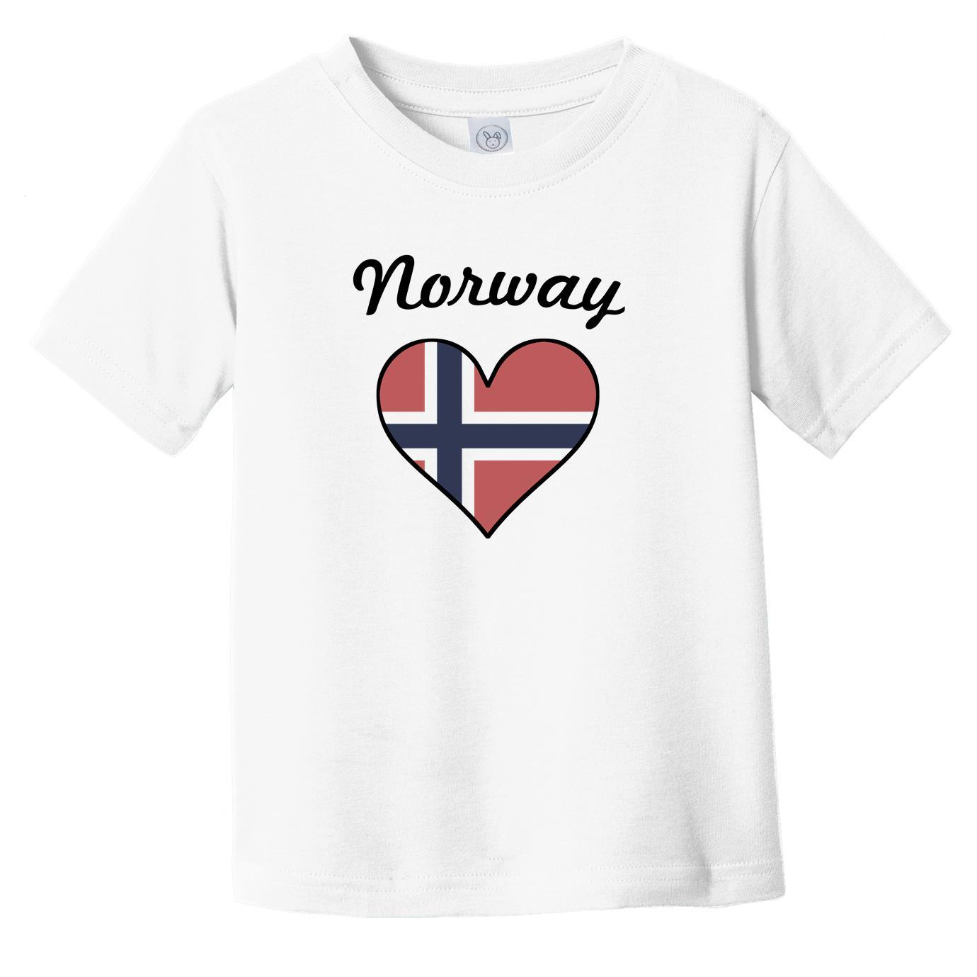 Norwegian Flag Heart Infant Toddler T-Shirt