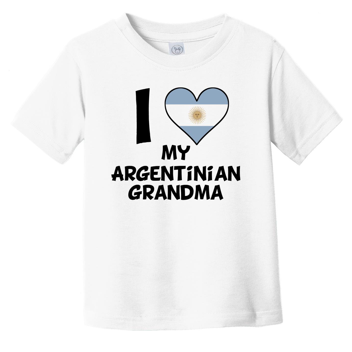 I Heart My Argentinian Grandma Argentina Flag Infant Toddler T-Shirt