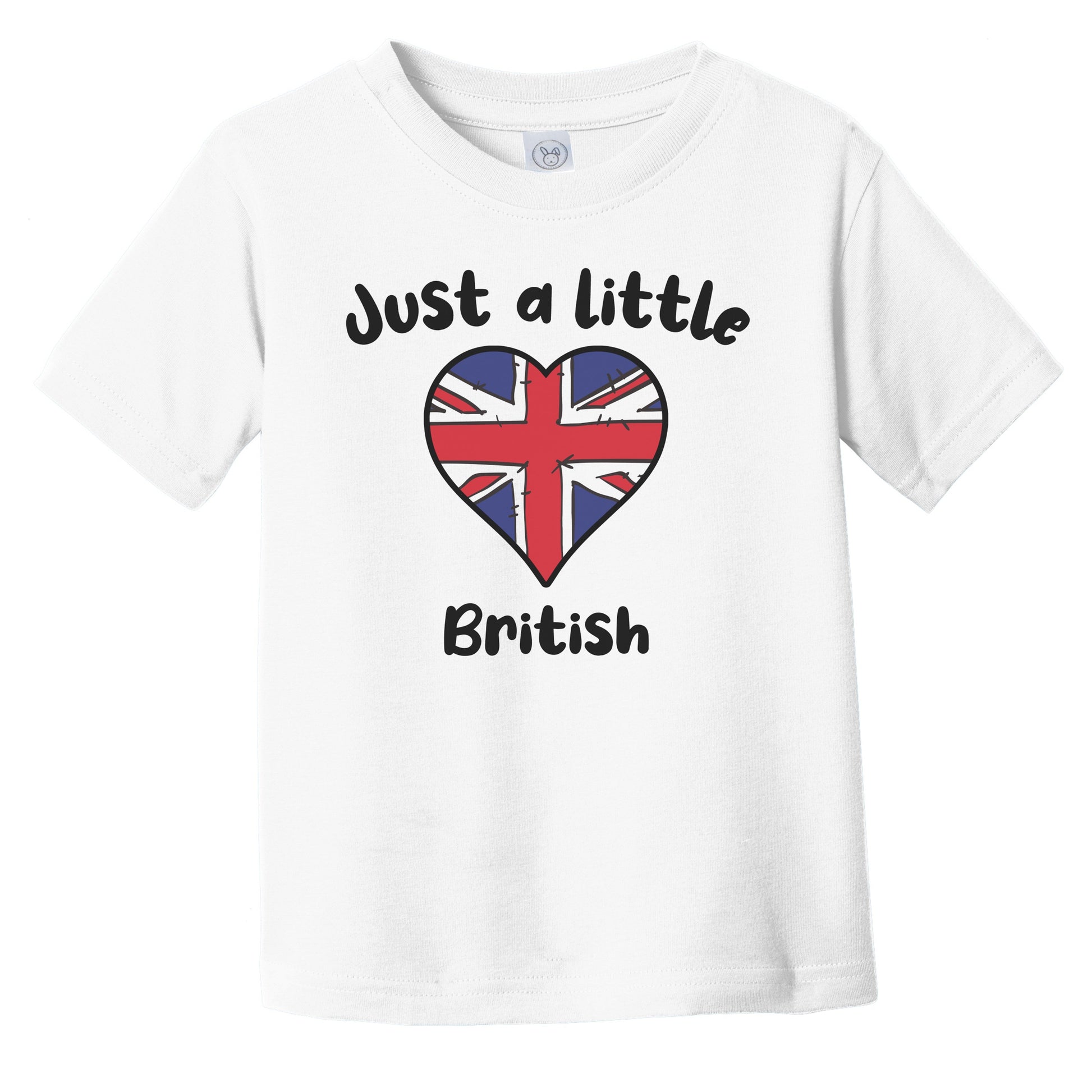 Just A Little British Cute United Kingdom Flag Heart Infant Toddler T-Shirt