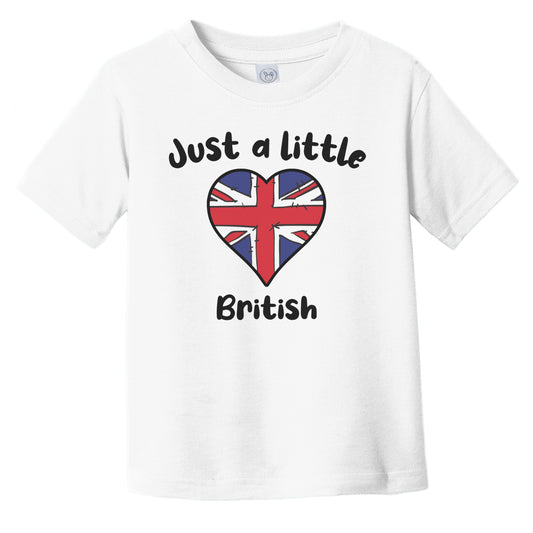 Just A Little British Cute United Kingdom Flag Heart Infant Toddler T-Shirt