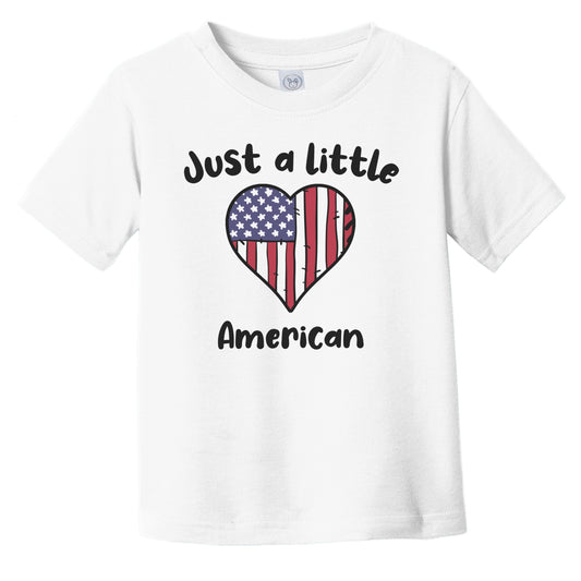 Just A Little American Cute United States Flag Heart Infant Toddler T-Shirt