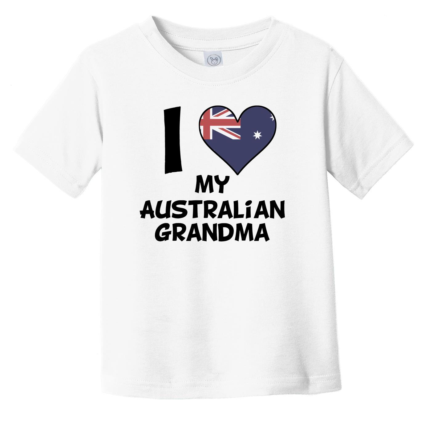 I Heart My Australian Grandma Australia Flag Infant Toddler T-Shirt