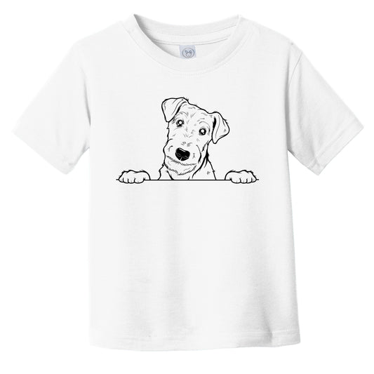 Airedale Terrier Dog Breed Drawing Cute Infant Toddler T-Shirt