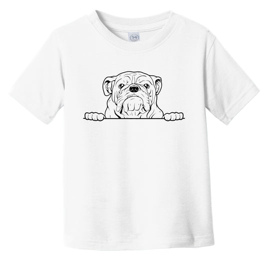 American Bulldog Dog Breed Drawing Cute Infant Toddler T-Shirt