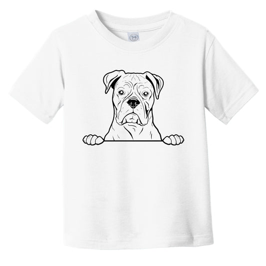 Boxer Dog Breed Drawing Cute Infant Toddler T-Shirt