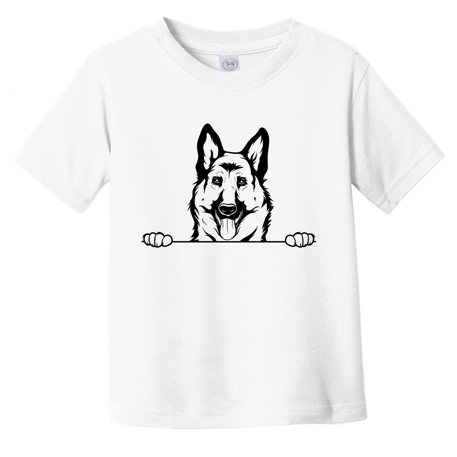German Shepherd Dog Breed Drawing Cute Infant Toddler T-Shirt