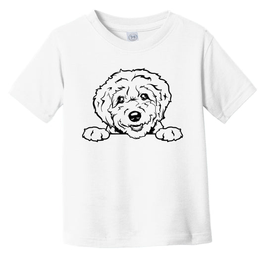 Goldendoodle Dog Breed Drawing Cute Infant Toddler T-Shirt
