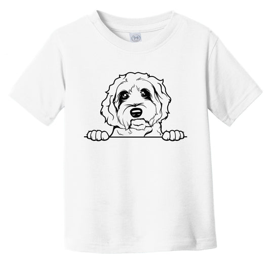 Labradoodle Dog Breed Drawing Cute Infant Toddler T-Shirt