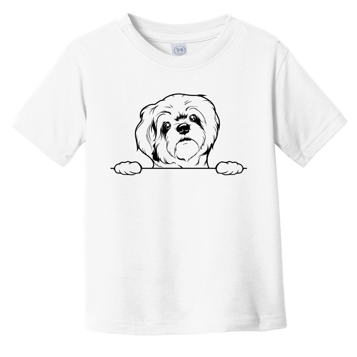 Lhasa Apso Dog Breed Drawing Cute Infant Toddler T-Shirt