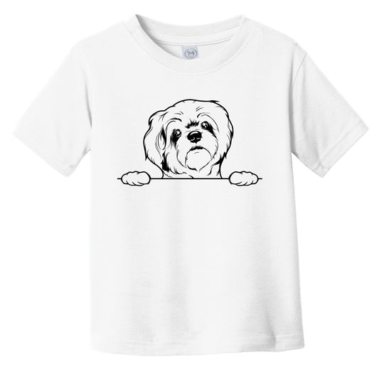 Lhasa Apso Dog Breed Drawing Cute Infant Toddler T-Shirt