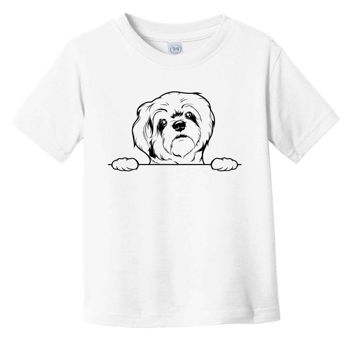 Lhasa Apso Dog Breed Drawing Cute Infant Toddler T-Shirt