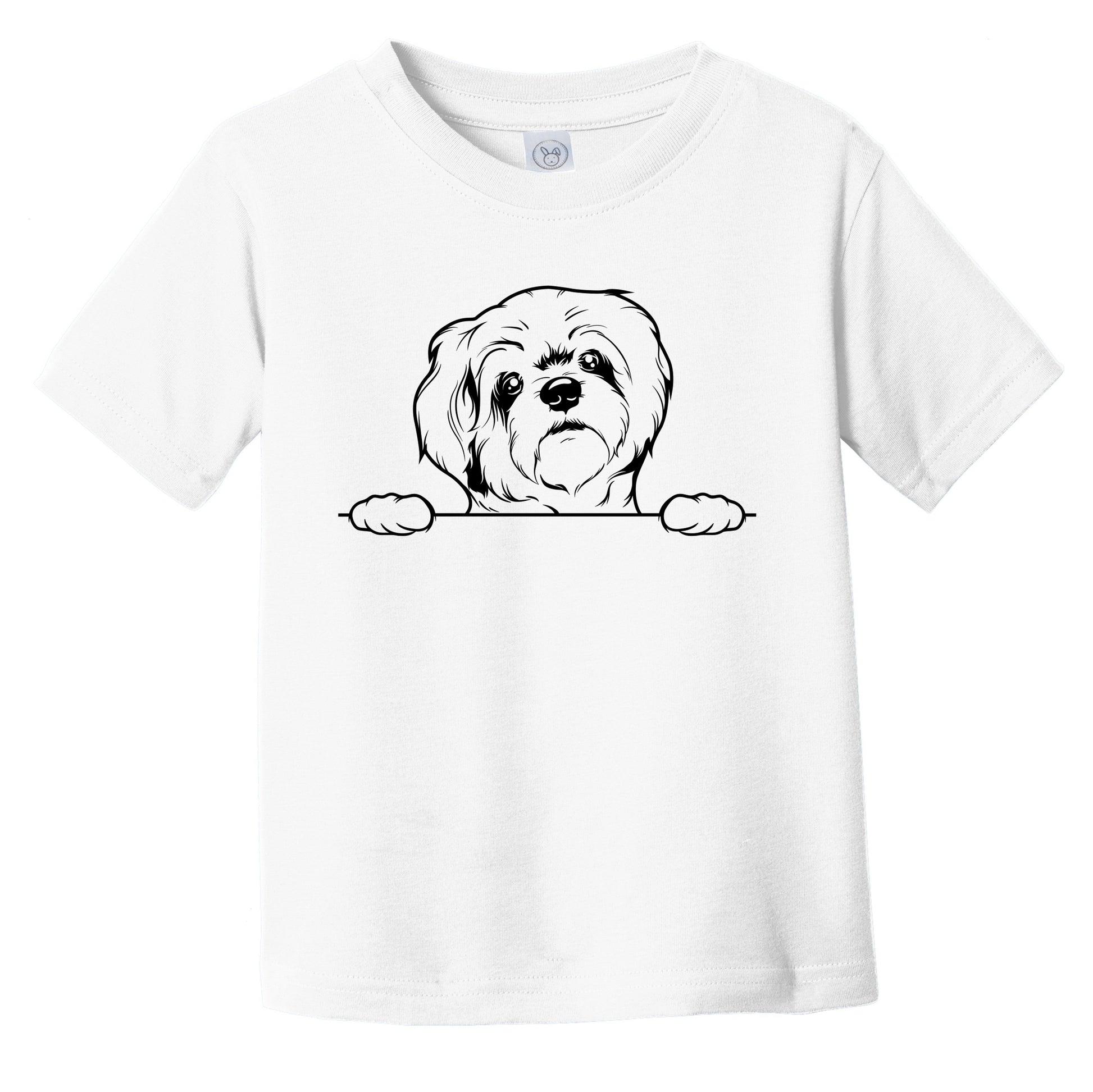 Lhasa Apso Dog Breed Drawing Cute Infant Toddler T-Shirt