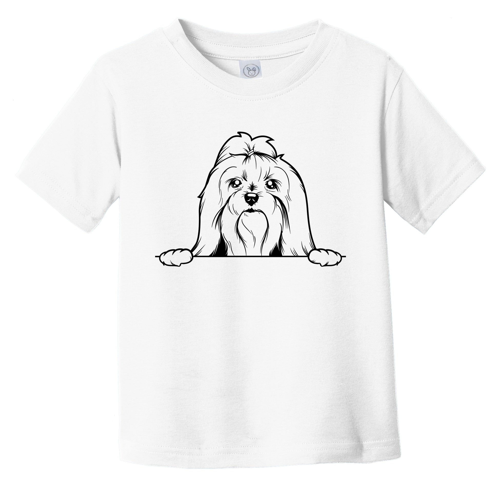 Maltese Dog Breed Drawing Cute Infant Toddler T-Shirt