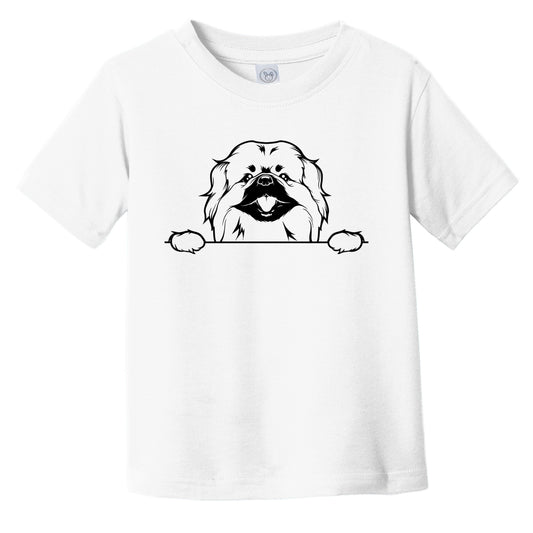 Pekingese Dog Breed Drawing Cute Infant Toddler T-Shirt