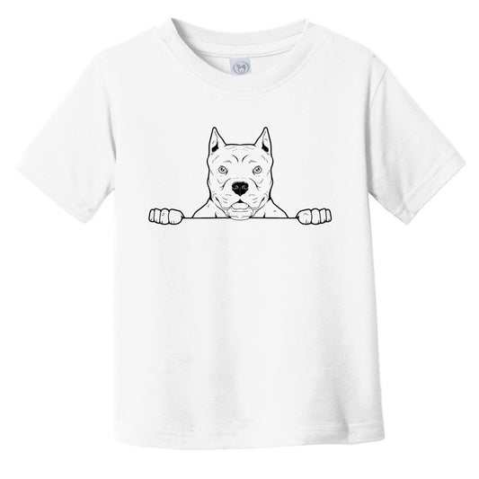 Pit Bull Dog Breed Drawing Cute Infant Toddler T-Shirt