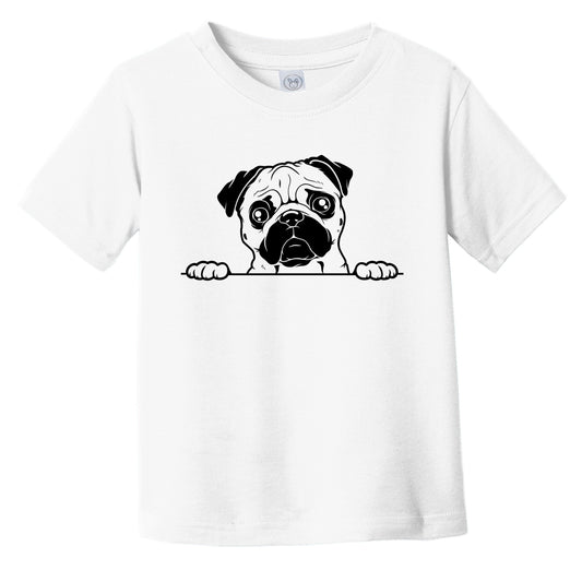Pug Dog Breed Drawing Cute Infant Toddler T-Shirt