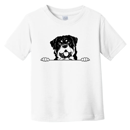 Rottweiler Dog Breed Drawing Cute Infant Toddler T-Shirt