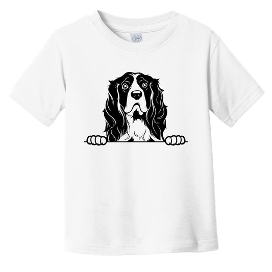 Springer Spaniel Dog Breed Drawing Cute Infant Toddler T-Shirt