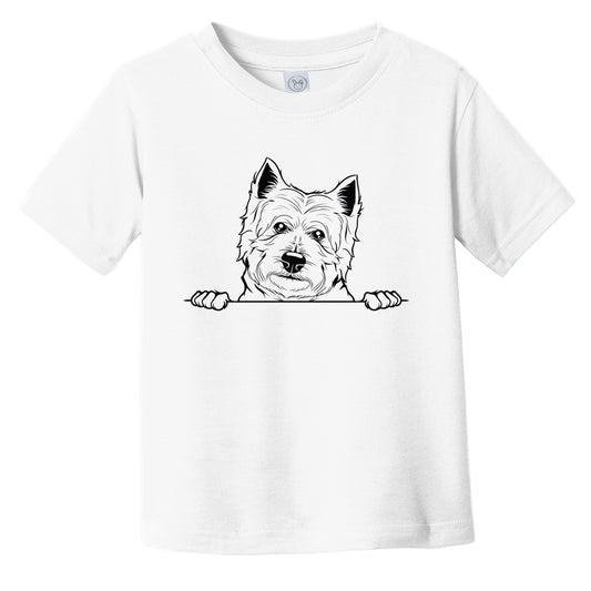 West Highland Terrier Dog Breed Drawing Cute Infant Toddler T-Shirt