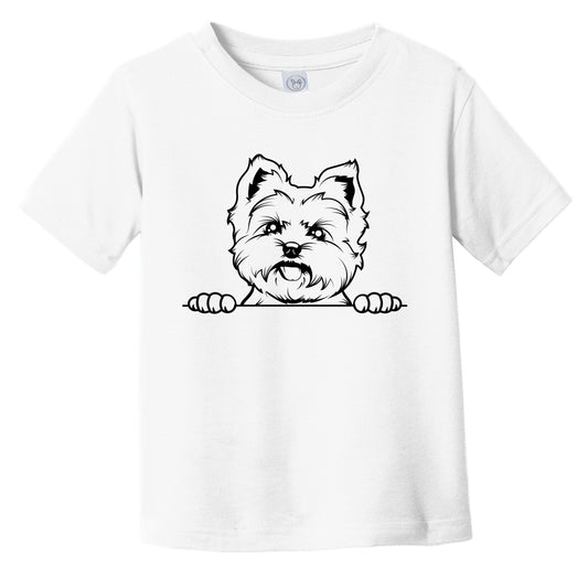 Yorkshire Terrier Dog Breed Drawing Cute Infant Toddler T-Shirt