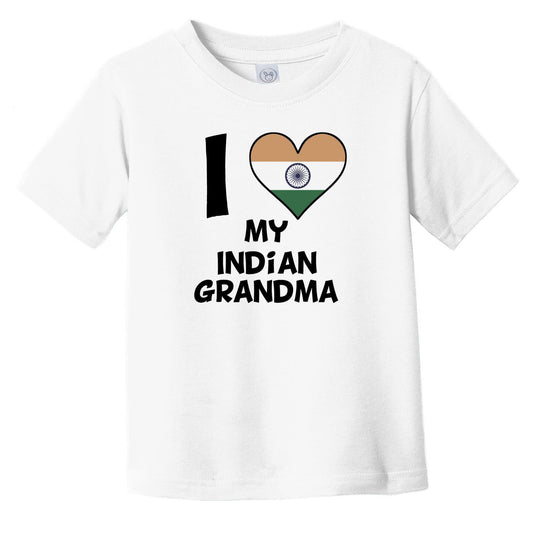 I Heart My Indian Grandma India Flag Infant Toddler T-Shirt