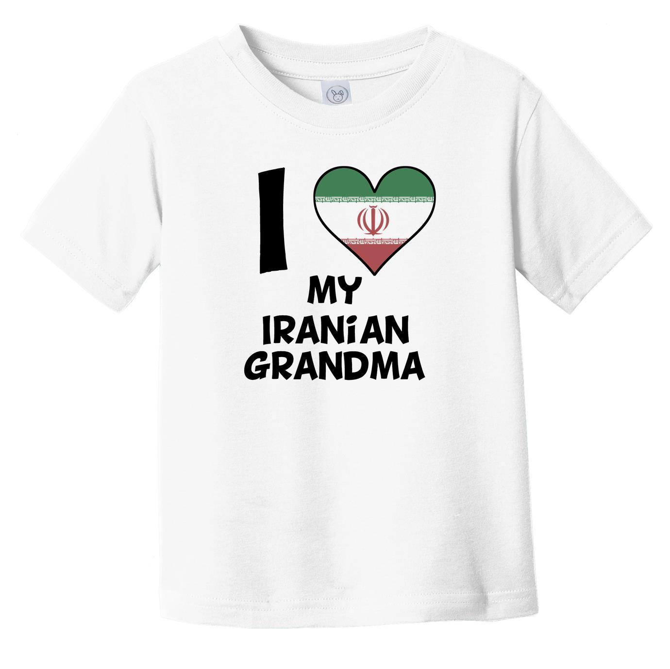 I Heart My Iranian Grandma Iran Flag Infant Toddler T-Shirt