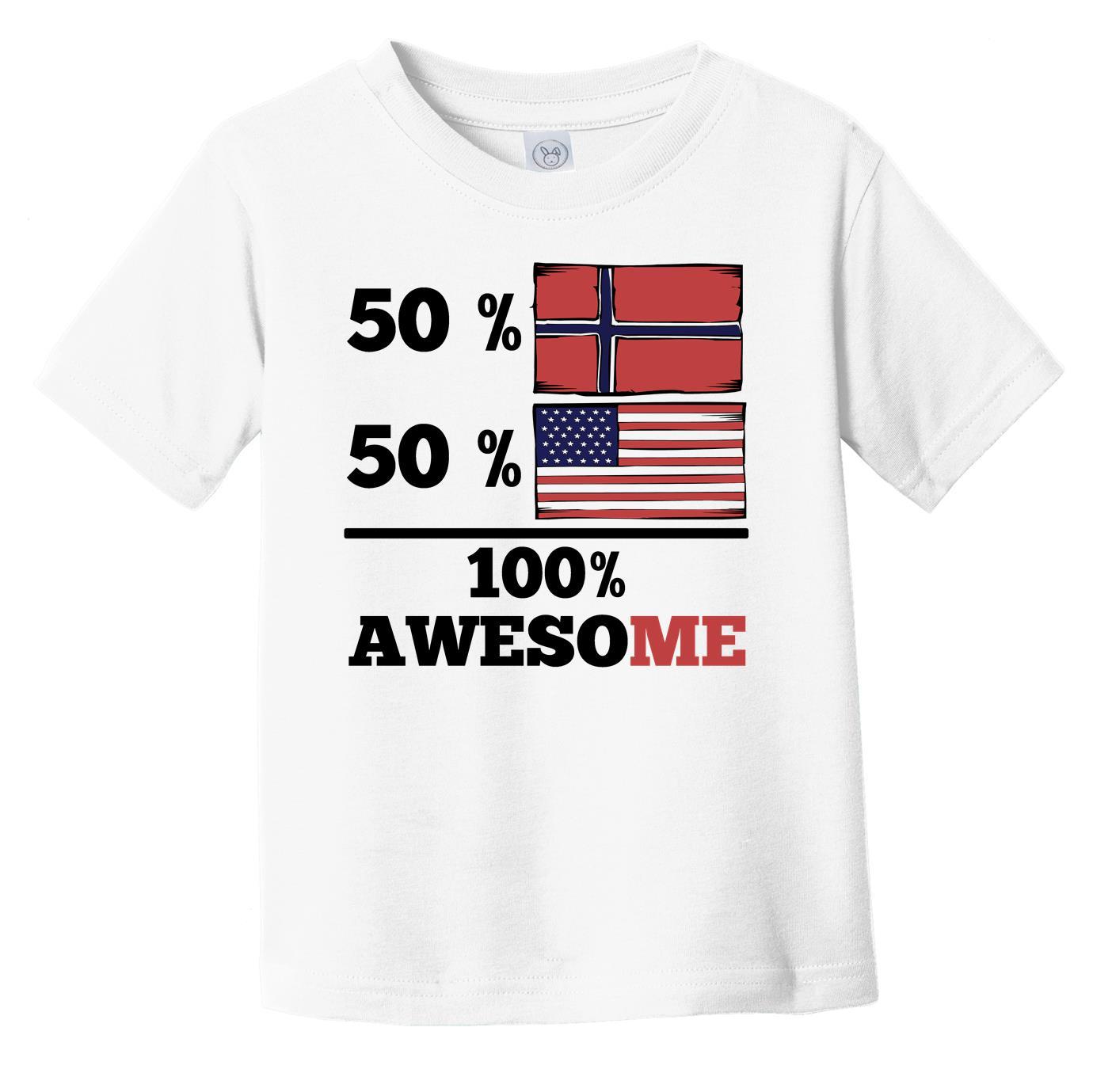 50% Scandinavian 50% American 100% Awesome Infant Toddler T-Shirt