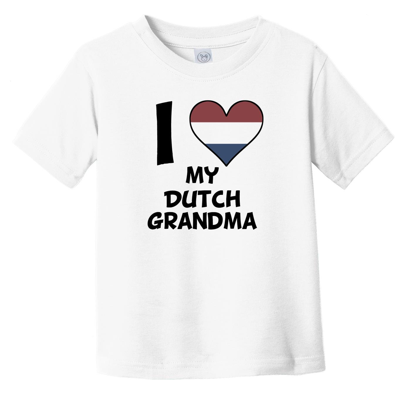 I Heart My Dutch Grandma Netherlands Flag Infant Toddler T-Shirt