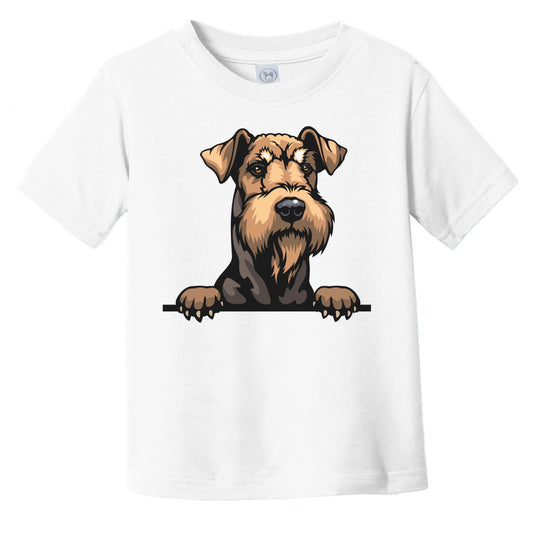 Airedale Terrier Dog Breed Popping Up Cute Infant Toddler T-Shirt
