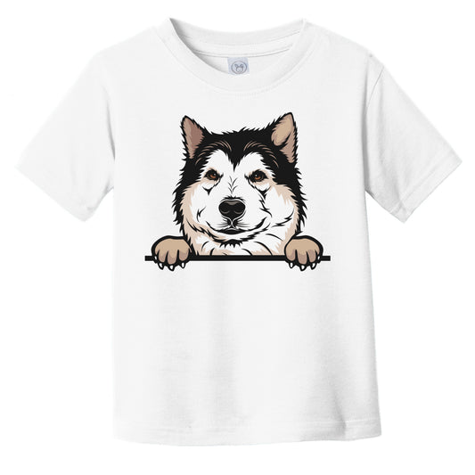 Alaskan Malamute Dog Breed Popping Up Cute Infant Toddler T-Shirt