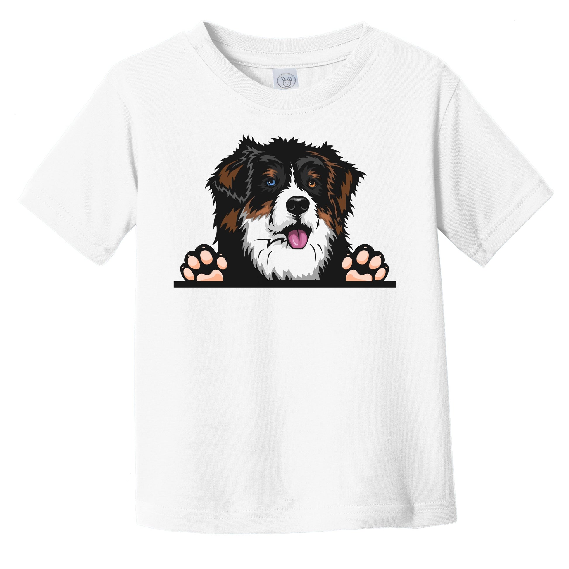 Australian Shepherd Dog Breed Popping Up Cute Infant Toddler T-Shirt