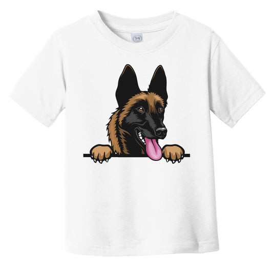 Belgian Malinois Dog Breed Popping Up Cute Infant Toddler T-Shirt