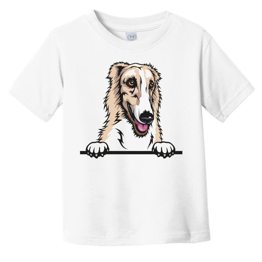 Borzoi Dog Breed Popping Up Cute Infant Toddler T-Shirt