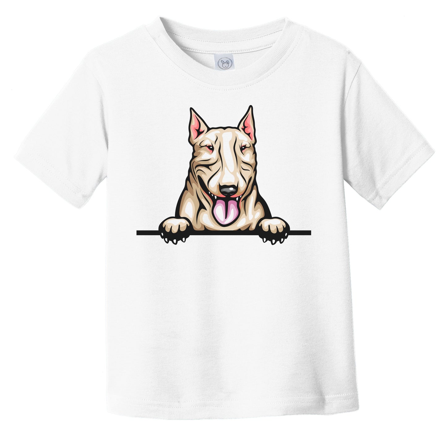 Bull Terrier Dog Breed Popping Up Cute Infant Toddler T-Shirt