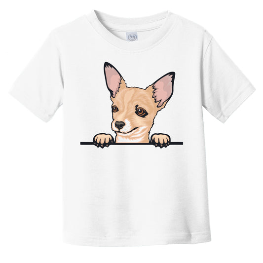 Short Haired Chihuahua Dog Breed Popping Up Cute Infant Toddler T-Shirt