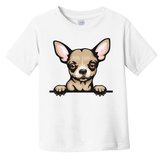 Short Haired Chihuahua Dog Breed Popping Up Cute Infant Toddler T-Shirt v2
