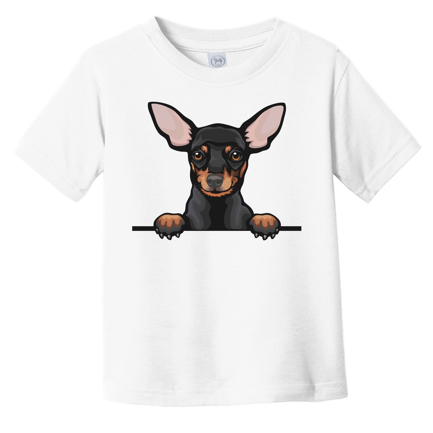Short Haired Chihuahua Dog Breed Popping Up Cute Infant Toddler T-Shirt v4