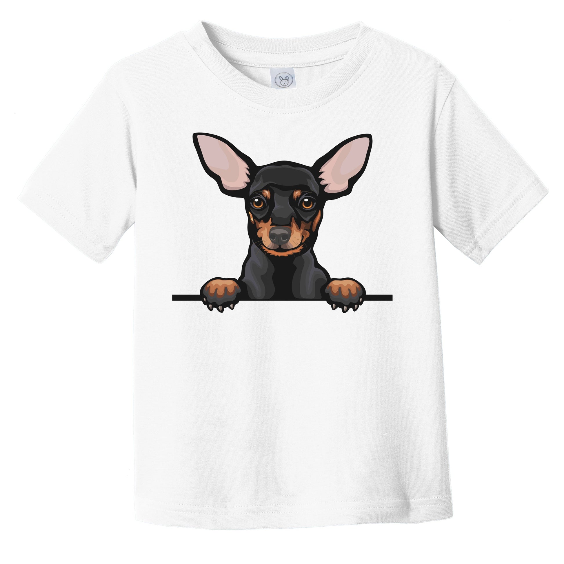 Short Haired Chihuahua Dog Breed Popping Up Cute Infant Toddler T-Shirt v4