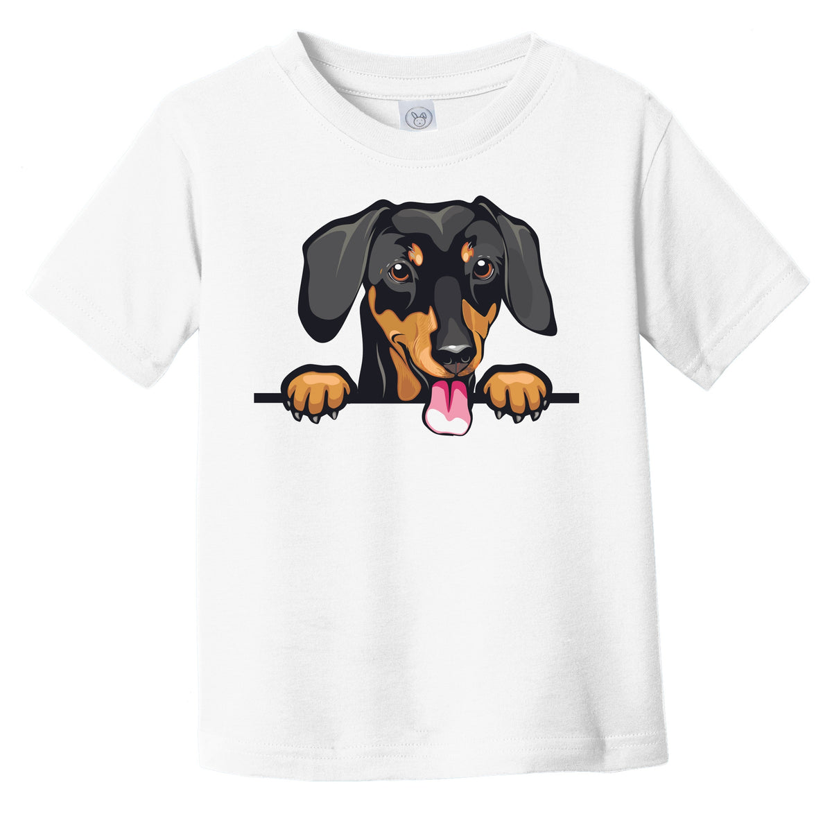 Dachshund Dog Breed Popping Up Cute Infant Toddler T-Shirt v2